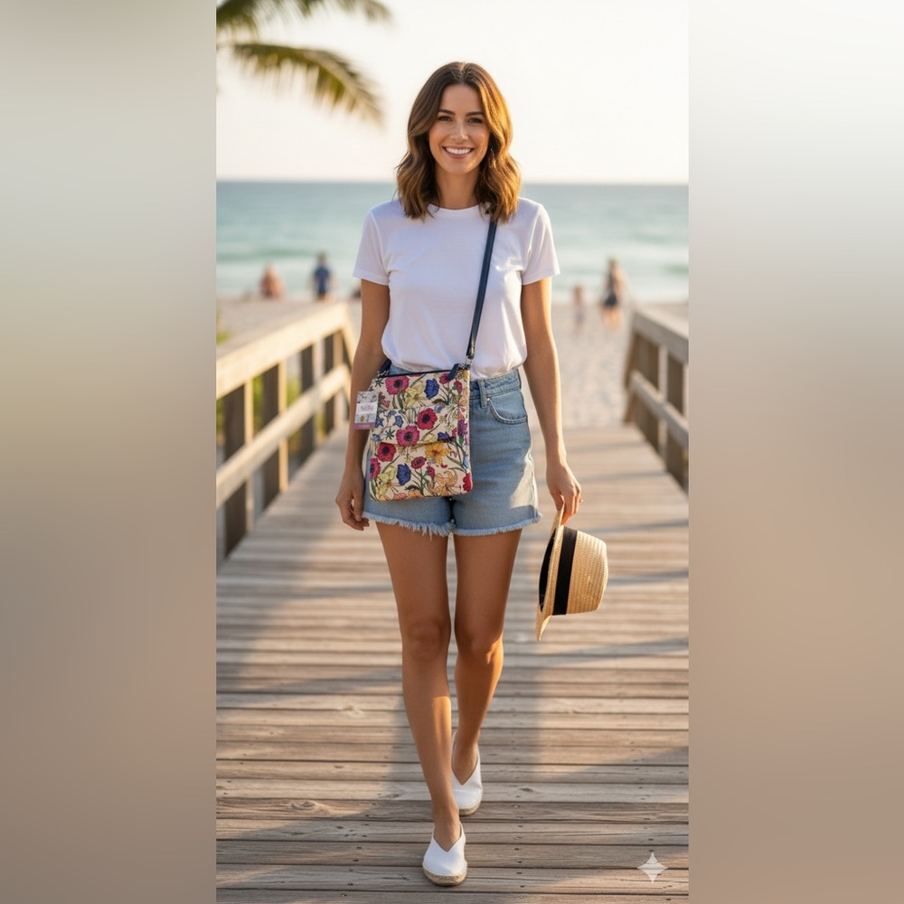 Vibrant Floral Crossbody Bag